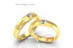 Nhẫn cưới vàng 14k gắn kim cương