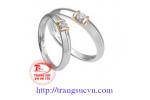 Nhẫn cưới vàng trắng kim cương