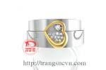 Nhẫn cặp trái tim vàng 14k