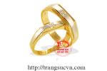Nhẫn cưới vàng 18k gắn kim cương