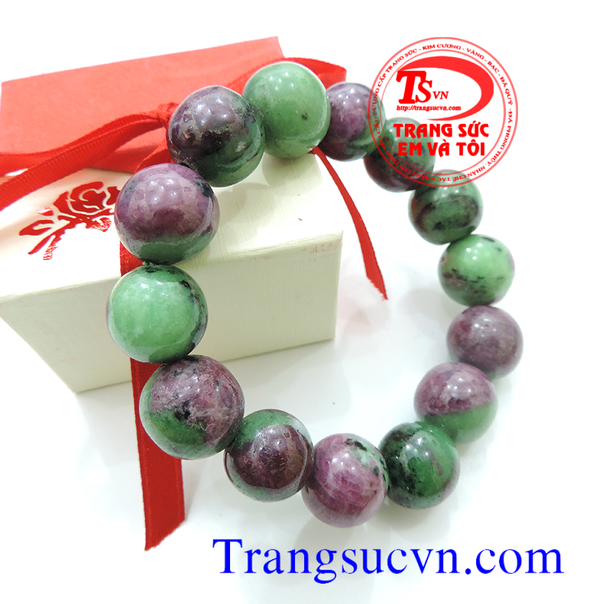 Vòng Anyolite-Zoisite ruby xanh ấn độ đẹp 