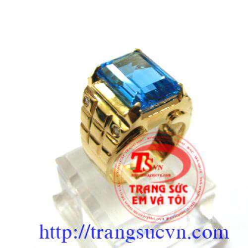 Nhẫn nam vàng tây topaz