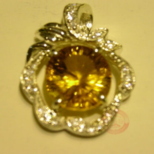 Mặt dây vàng gắn đá quý 03