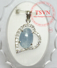 Đá Aquamarine mặt dây