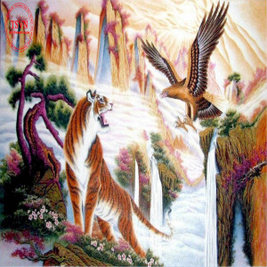 Tranh đá quý Chúa Sơn Lâm và Đại Bàng