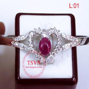 Kiềng vàng trắng gắng đá quý ruby