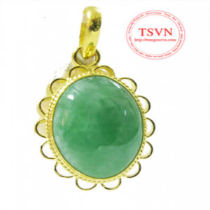 Mặt dây vàng gắn ngọc cẩm thạch