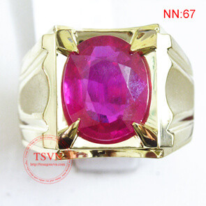 Nhẫn vàng 18K, gắn đá ruby thiên nhiên loại hàng đẹp
