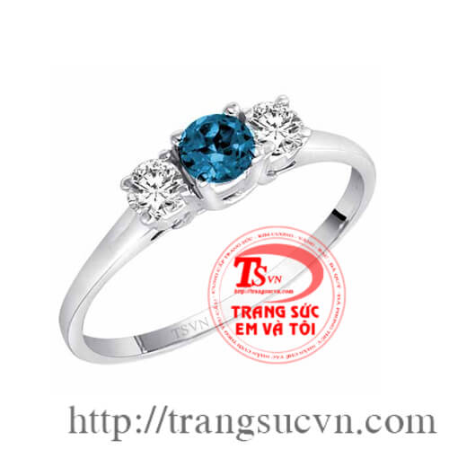 Nhẫn nữ saphiare xanh