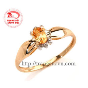 Bán Nhẫn nữ Citrine vàng tây, bảo hành uy tín, giao hàng toàn quốc.