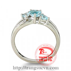 Nhẫn topaz xanh