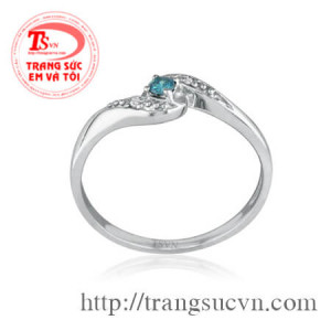 Nhẫn bạc topaz  xanh