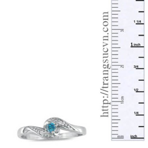 Nhẫn bạc topaz  xanh