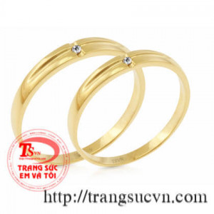 Nhẫn cưới vàng đá kim cương