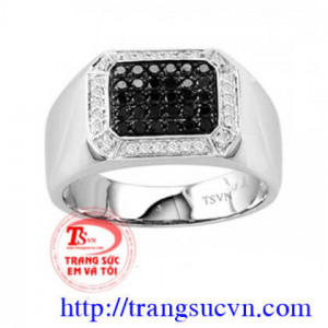 Nhẫn bạc gắn đá thiên nhiên