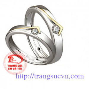 Cặp nhẫn cưới vàng tây