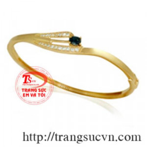 Vòn tay vàng tây đá saphia