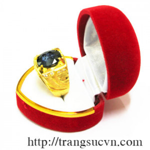 Nhẫn nam saphire kiểu dáng đẹp, chất lượng cao, nhẫn nam đá thiên nhiên, Nhẫn nam saphire phù hợp phong cách thời trang và phong thủy phái mạnh.