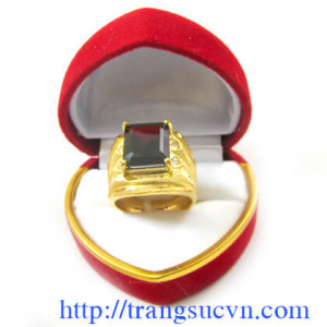 Nhẫn nam vàng ta kiểu dáng đẹp, chất lượng cao, nhẫn nam vàng đính đá thiên nhiên, Nhẫn nam vàng ta phù hợp phong cách thời trang phái mạnh.