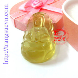 Mặt phật thạch anh vàng