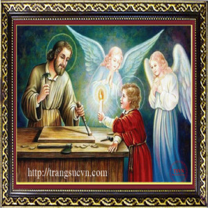 Tranh đá quý Thánh GiuSe Thợ
