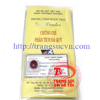 án ruby ép vỉ kiểm định