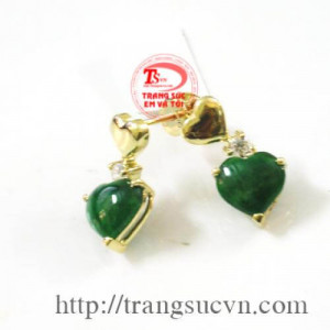 Hoa tai ngọc jadeite (ngọc cẩm thạch)