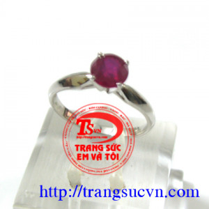 Nhẫn nữ Ruby vàng trắng