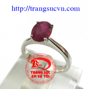 Nhẫn nữ Ruby vàng trắng