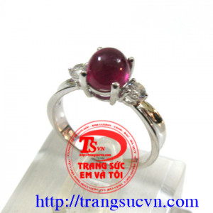 Nhẫn nữ Ruby vàng trắng