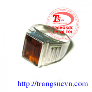 Nhẫn nam thạch anh vàng