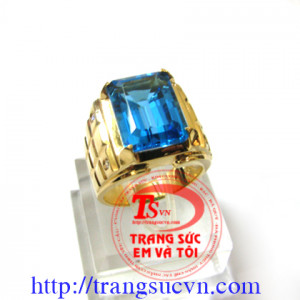 Nhẫn  nam vàng tây topaz