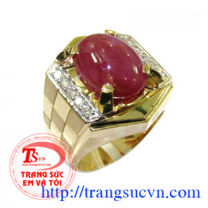Nhẫn Nam Ruby thiên nhiên