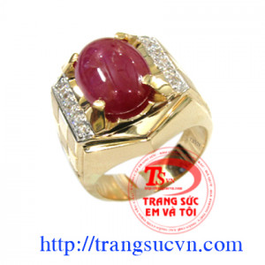 Nhẫn Nam Ruby thiên nhiên