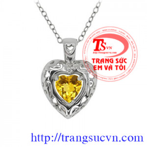 Mặt dây chuyền nữ thạch anh vàng