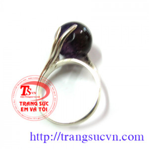 Nhẫn Hạt Thạch Anh Tím