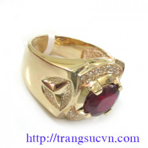 Nhẫn nam đá Garnet
