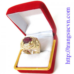 Nhẫn nam đá Garnet