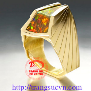 Nhẫn nam Opal, nhẫn nam vàng tây gắn đá quý 14k, nhẫn nam đẹp, nhẫn nam thiết kế tinh xảo 3d, nhẫn nam giao hàng toàn quốc, thương hiệu trang sức uy tín lâu năm trong nước