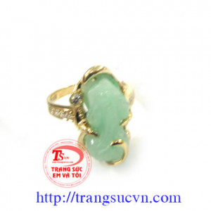 Nhẫn vàng tây 18K tỳ hưu bền đẹp sáng bóng