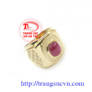 Nhẫn đá ruby tự nhiên