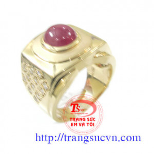 Nhẫn đá ruby tự nhiên