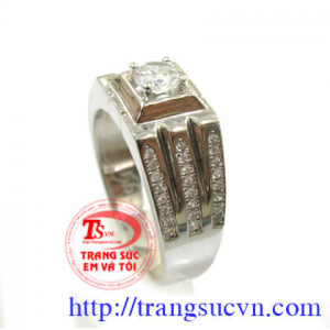 Nhẫn kim cương nam nhân tạo cao cấp