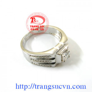 Nhẫn bạc kim cương NT