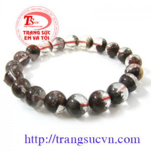 thạch nah cát màu nâu đỏ, loại trong,8 ly