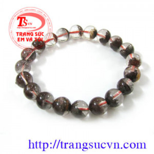 thạch nah cát màu nâu đỏ, loại trong,8 ly