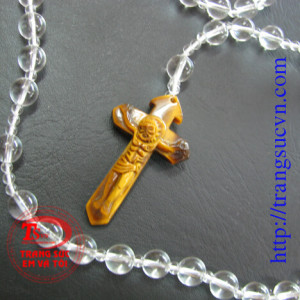 Chuỗi mân côi thạch anh trắng