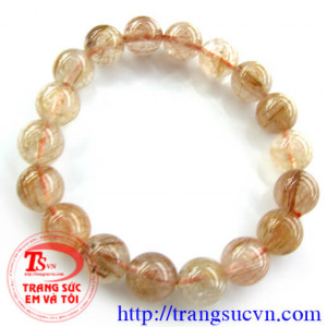 Lắc thạch anh tóc đỏ 12 ly