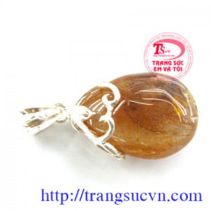 Viên thạch anh tóc bọc bạc