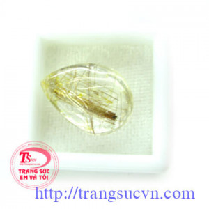Viên thạch anh tóc nâu và vàng